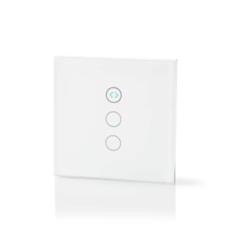SmartLife fali kapcsoló | Wi-Fi | Függöny / Napernyő / Redőny | Fali Tartó | 300 W | Android™ / IOS | Üveg | Fehér