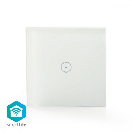 SmartLife fali kapcsoló | Wi-Fi | Egyes | Fali Tartó | 1000 W | Android™ / IOS | Üveg | Fehér