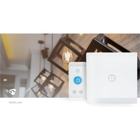 SmartLife fali kapcsoló | Wi-Fi | Egyes | Fali Tartó | 1000 W | Android™ / IOS | Üveg | Fehér