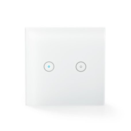 SmartLife fali kapcsoló | Wi-Fi | Dupla | Fali Tartó | 1000 W | Android™ / IOS | Üveg | Fehér