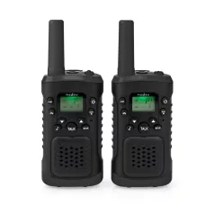   Walkie-Talkie szett | 2 Kézibeszélő | Legfeljebb 6 km | Frekvencia csatornák: 8 | PTT / VOX | Max. 3 óráig | Fejhallgató kimenet | 2 Fejhallgató | Fekete