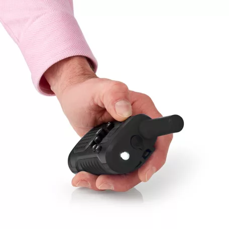 Walkie-Talkie szett | 2 Kézibeszélő | Legfeljebb 6 km | Frekvencia csatornák: 8 | PTT / VOX | Max. 3 óráig | Fejhallgató kimenet | 2 Fejhallgató | Fekete