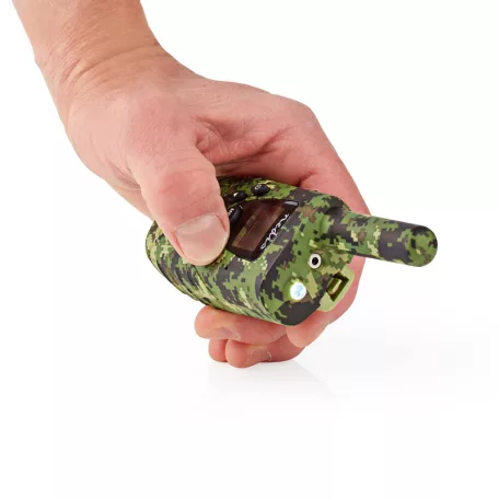 Walkie-Talkie szett | 2 Kézibeszélő | Legfeljebb 8 km | Frekvencia csatornák: 8 | PTT / VOX | Max. 2.5 óráig | Fejhallgató kimenet | 2 Fejhallgató | Utazó tokot tartalmaz | Zöld