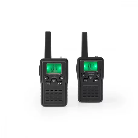 Walkie-Talkie szett | 2 Kézibeszélő | Legfeljebb 10 km | Frekvencia csatornák: 8 | PTT / VOX | Max. 6 óráig | Töltő állomást tartalmaz | Fejhallgató kimenet | Fekete