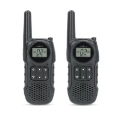   Walkie-Talkie szett | 2 Kézibeszélő | Legfeljebb 10 km | Frekvencia csatornák: 8 | PTT / VOX | Max. 3 óráig | Fejhallgató kimenet | Fekete