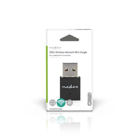 Hálózati adapter | Wi-Fi | N300 | 2.4 GHz | USB2.0 | Wi-Fi sebesség összesen: 300 Mbps | Windows 10 / Windows 11 / Windows 8
