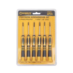   WORKSITE WT8091 műszerész csavarhúzó készlet, 6db, lapos és Phillips csillag fejek, precíziós feladatokhoz