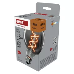   LED izzó DECO SMOKED G95 / E27 / 4,5 W (19 W) / 180 lm / flame