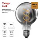 LED izzó DECO SMOKED G95 / E27 / 4,5 W (19 W) / 180 lm / flame