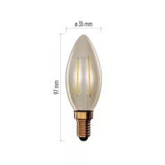  LED izzó Vintage gyertya / E14 / 2,5 W (20 W) / 225 lm / Meleg fehér