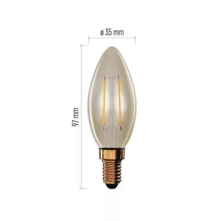 LED izzó Vintage gyertya / E14 / 2,5 W (20 W) / 225 lm / Meleg fehér