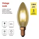LED izzó Vintage gyertya / E14 / 2,5 W (20 W) / 225 lm / Meleg fehér