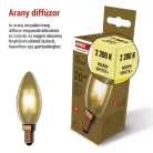 LED izzó Vintage gyertya / E14 / 2,5 W (20 W) / 225 lm / Meleg fehér