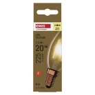 LED izzó Vintage gyertya / E14 / 2,5 W (20 W) / 225 lm / Meleg fehér