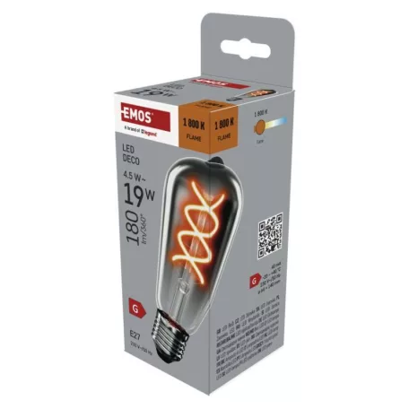 LED izzó DECO SMOKED ST64 / E27 / 4,5 W (19 W) / 180 lm / flame