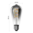 LED izzó DECO SMOKED ST64 / E27 / 4,5 W (19 W) / 180 lm / flame
