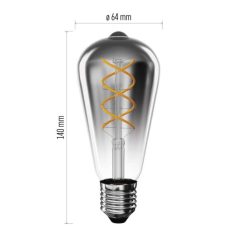   LED izzó DECO SMOKED ST64 / E27 / 4,5 W (19 W) / 180 lm / flame