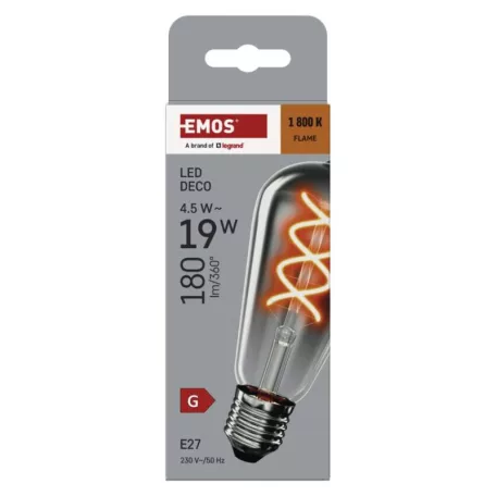 LED izzó DECO SMOKED ST64 / E27 / 4,5 W (19 W) / 180 lm / flame