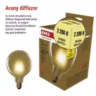 LED izzó Vintage G125 / E27 / 4,5 W (40 W) / 420 lm / Meleg fehér