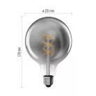 LED izzó DECO SMOKED G125 / E27 / 4,5 W (19 W) / 180 lm / flame