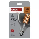 LED izzó DECO SMOKED G125 / E27 / 4,5 W (19 W) / 180 lm / flame