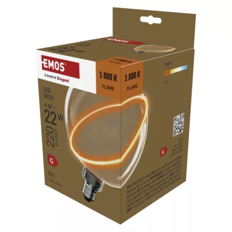 LED izzó DECO G130SRA / E27 / 4 W (22 W) / 220 lm / flame