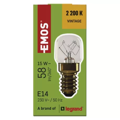 Sütő izzó T22 / E14 / 15 W / 58 lm / 300 °C