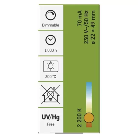 Sütő izzó T22 / E14 / 15 W / 58 lm / 300 °C