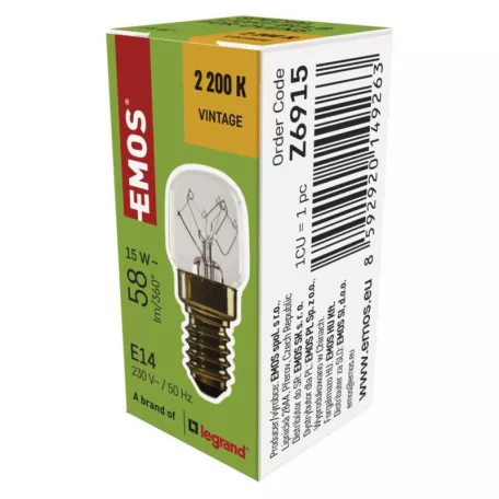 Sütő izzó T22 / E14 / 15 W / 58 lm / 300 °C