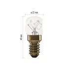 Sütő izzó T22 / E14 / 15 W / 58 lm / 300 °C