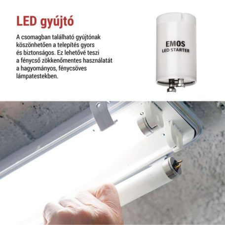 EMOS LED Fénycső T8 24 W 4 050 lm 150 cm, Hideg fehér
