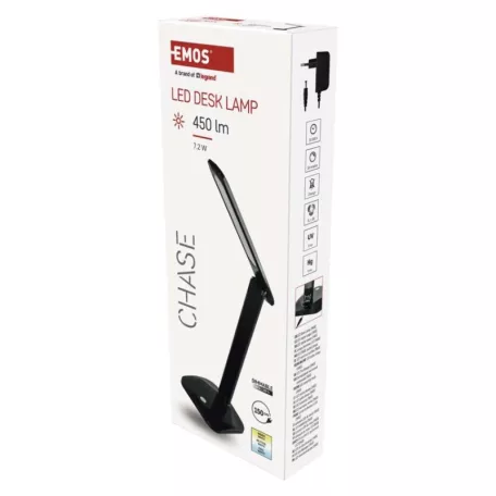 EMOS Chase LED asztali lámpa, fekete
