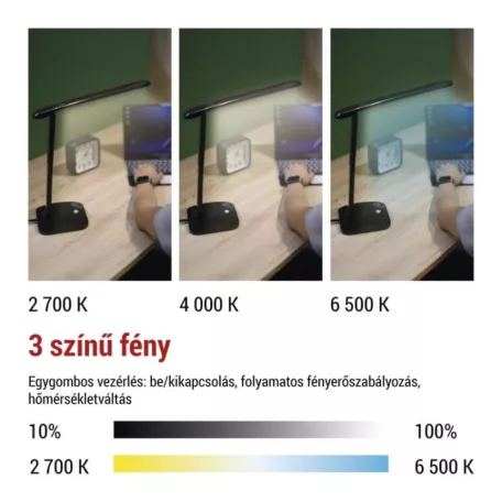 EMOS Chase LED asztali lámpa, fekete
