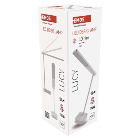 EMOS Lucy LED asztali lámpa, újratölthető, fehér