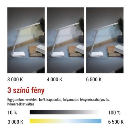 EMOS Amy LED asztali lámpa, újratölthető, fehér