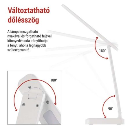 EMOS Amy LED asztali lámpa, újratölthető, fehér