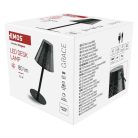 EMOS Grace LED asztali lámpa, újratölthető, fekete