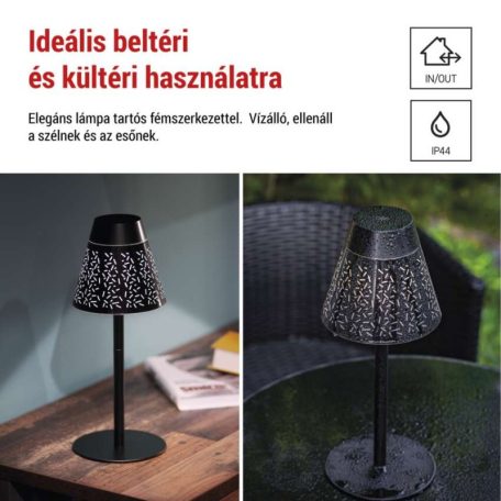 EMOS Grace LED asztali lámpa, újratölthető, fekete