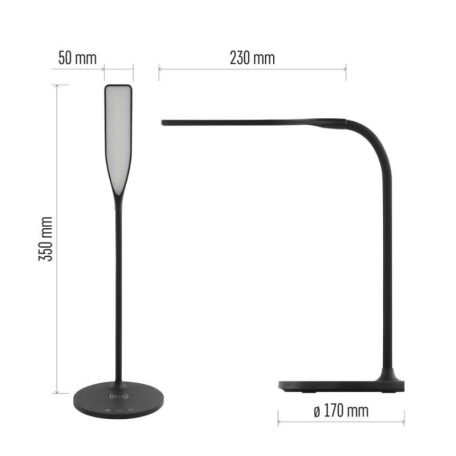 EMOS Oscar LED asztali lámpa, fekete