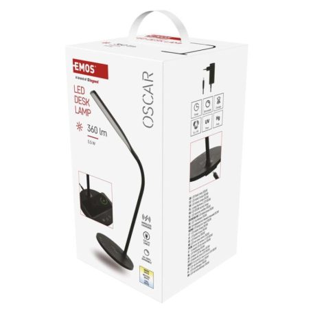 EMOS Oscar LED asztali lámpa, fekete