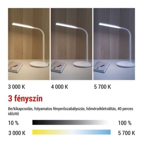 EMOS Oscar LED asztali lámpa, fehér