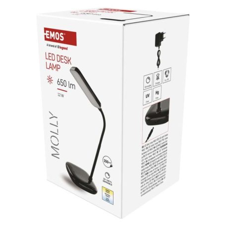 EMOS Molly LED asztali lámpa, fekete