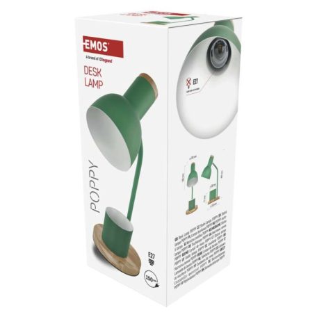 EMOS Poppy asztali lámpa E27 IP20, zöld