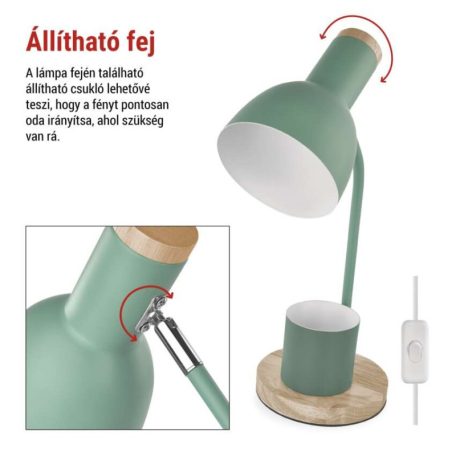 EMOS Poppy asztali lámpa E27 IP20, zöld