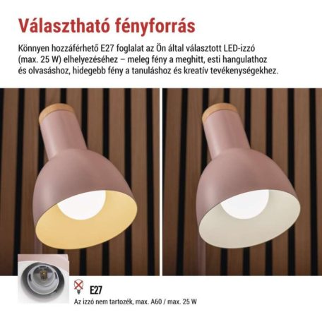 EMOS Poppy asztali lámpa E27 IP20, pink