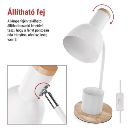 EMOS Poppy asztali lámpa E27 IP20, fehér