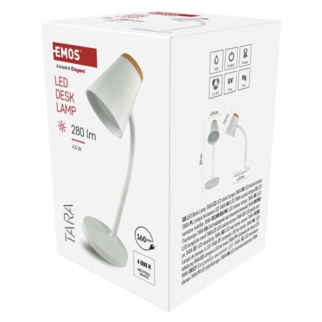 EMOS Tara LED asztali lámpa, fehér
