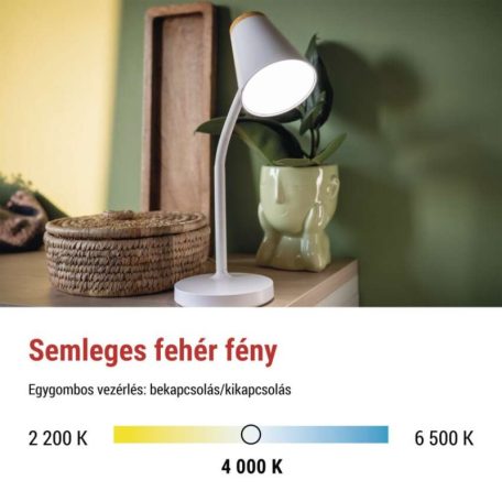 EMOS Tara LED asztali lámpa, fehér