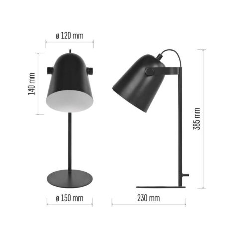 EMOS Nina asztali lámpa E27 IP20, fekete