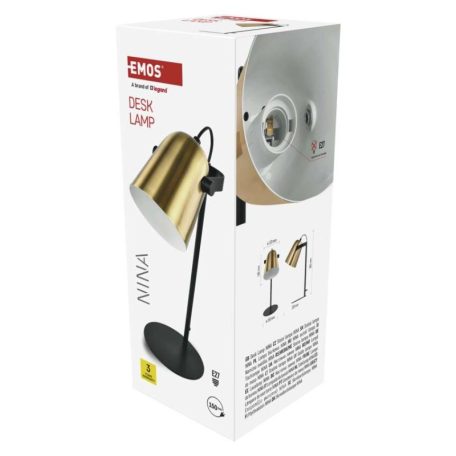 EMOS Nina asztali lámpa E27 IP20, arany